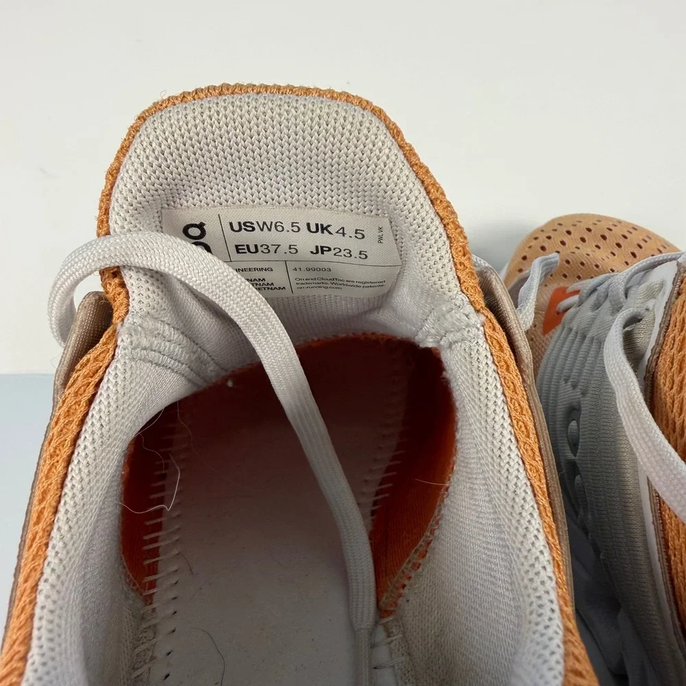 On Cloudswift Running Shoes Womens 6.5 Orange Grey Helion CloudTec Sneakers